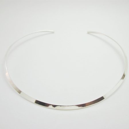 Silver Stiff Wire Choker Necklace - Click Image to Close